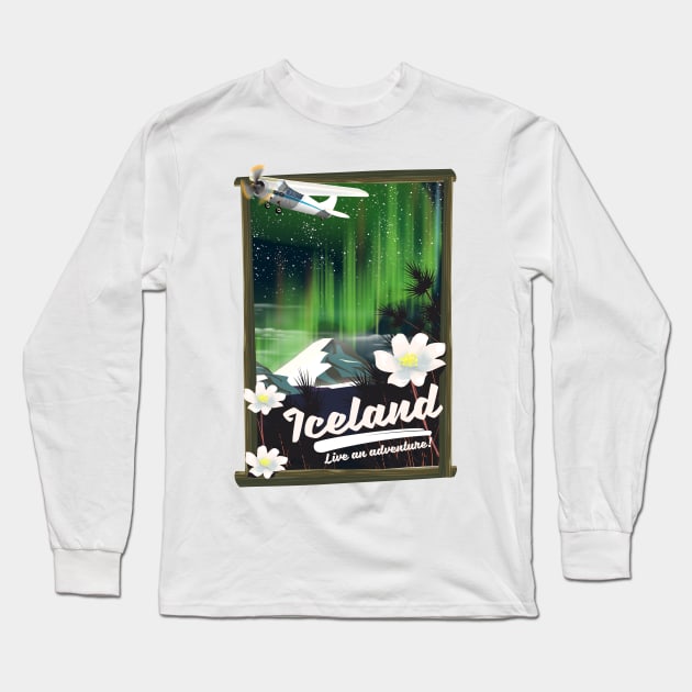 Iceland "live an Adventure!" Long Sleeve T-Shirt by nickemporium1